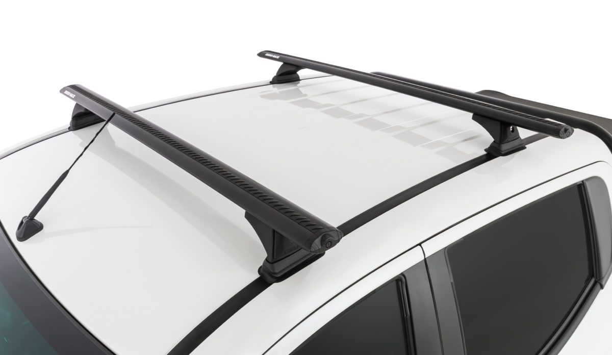 Mitsubishi Triton MQ/MR 4dr Ute Double Cab 04/15on RhinoRack Black Vortex Roof Racks (pr